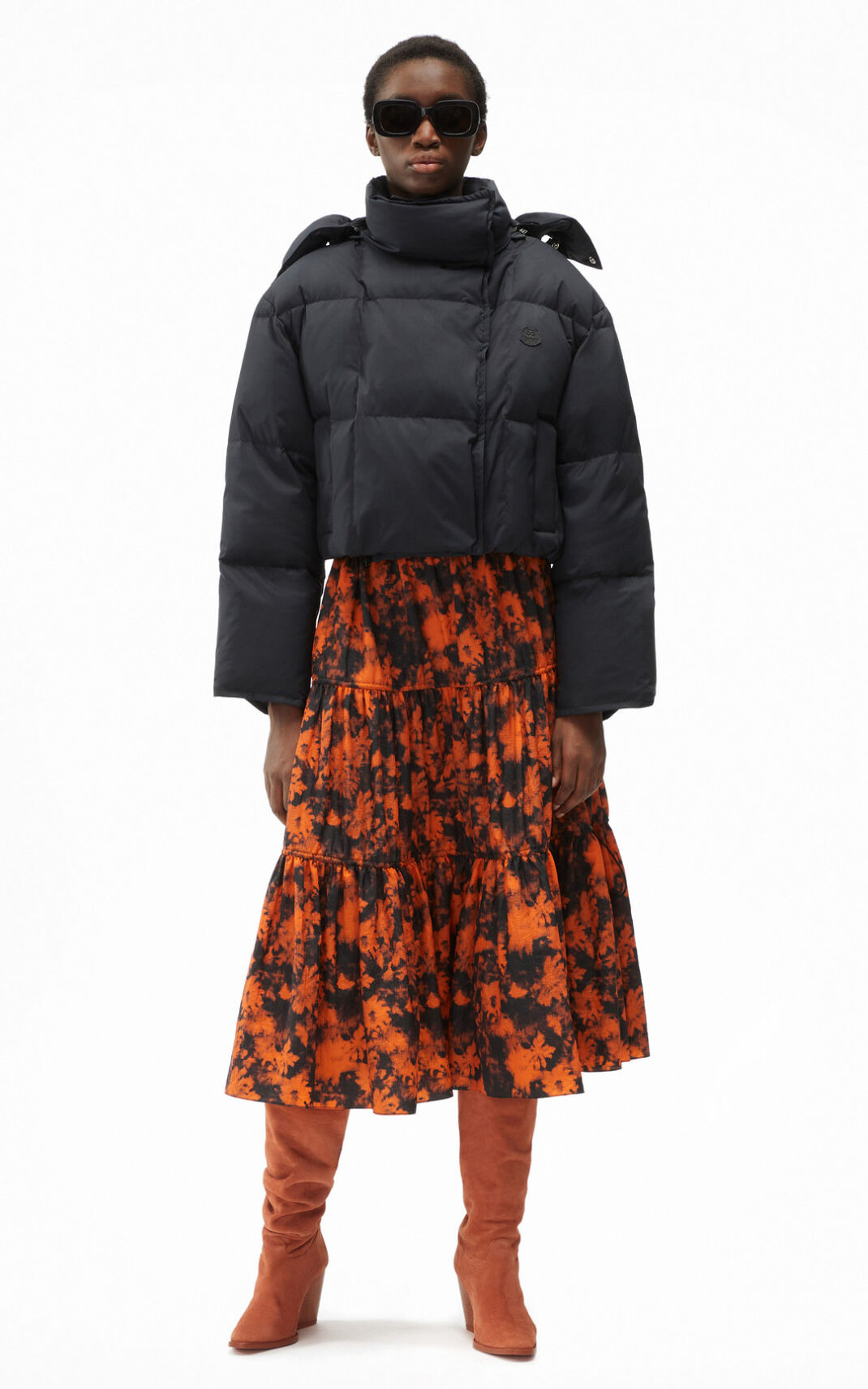 Kenzo Short Kaz Tüyü Mont Bayan Siyah | 4978-LZGJR